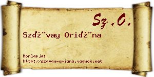 Szávay Oriána névjegykártya